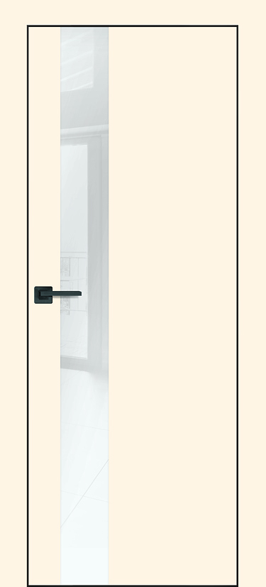 Фото Межкомнатная дверь PX-10 черная кромка с 4-х ст. Дуб скай белый