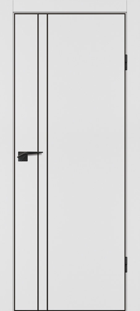 Фото Межкомнатная дверь P-20  черный молдинг PET,  кромка ABS черная c 4-х ст. Белый матовый