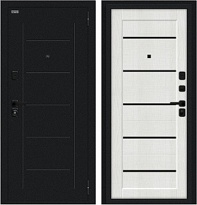 Товар Дверь Браво Борн/SBlack Букле черное/Bianco Melinga DIS007403