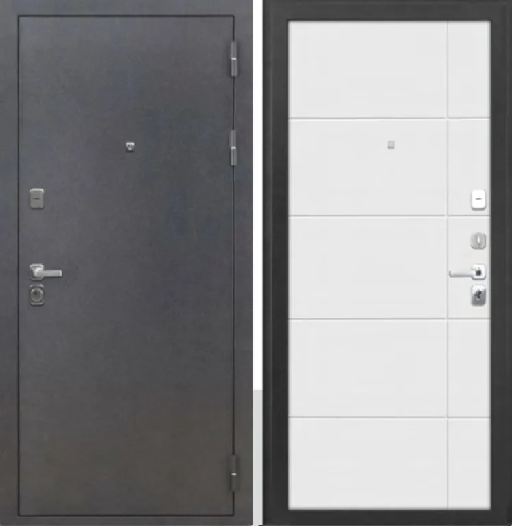 Фото Дверь Цербер MD Квадро ант.серебро белый матовый DIS006653