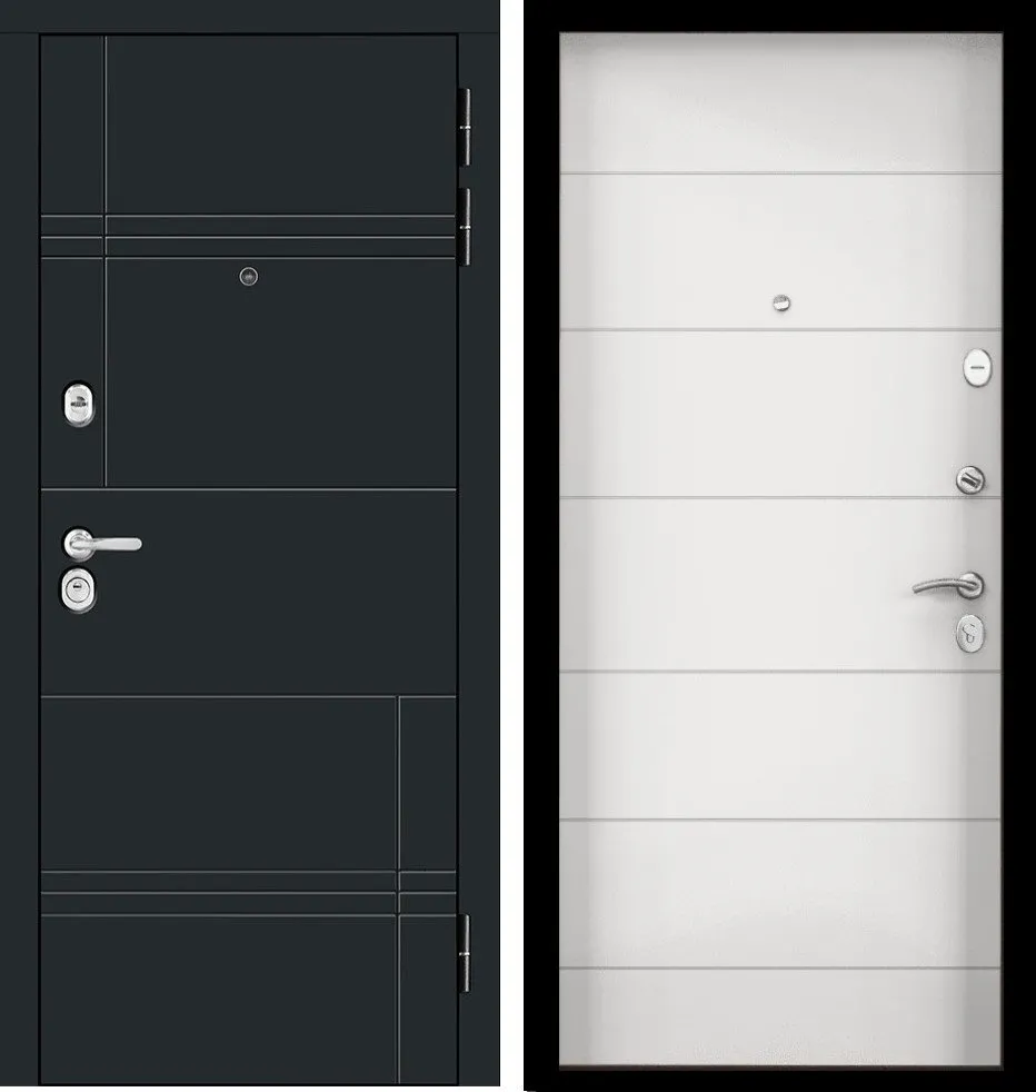 Фото Дверь Цербер 3К Чёрный муар Луна Сменная панель DIS006613